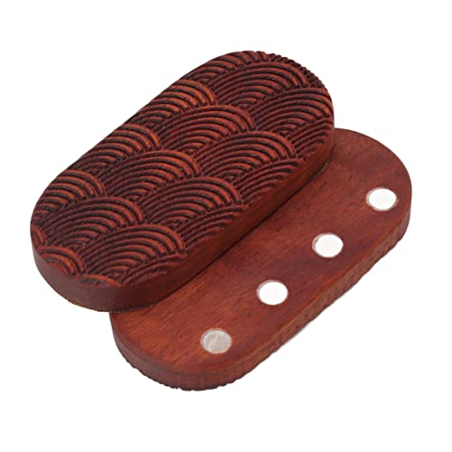 Silent Fidget Toys, Stressabbau-Spielzeug, Zappel-Slider aus Rotem Sandelholz Zum Stressabbau mit Graviertem Fingerspitzen-Fidget-Slider-Spielzeug FüR das BüRo (Unbegrenzte Wasserkräuselung) von SUNGOOYUE