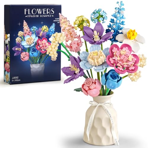 Blumen-Bauset, kompatibel mit Lego-Blumen für Erwachsene, Blumenstrauß, botanische Kollektion, einzigartige Heimdekoration oder Bürodekoration, tolles Geschenk für Sie und Ihn (Vase nicht im Blumen-Bauset, kompatibel mit Lego-Blumen für Erwachsene, Blumenstrauß, botanische Kollektion, einzigartige Heimdekoration oder Bürodekoration, tolles Geschenk für Sie und Ihn (Vase nicht im von SUNHABI