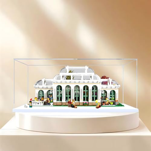 Acryl-Figuren Display Box für LE-GO für 21353 Botaniical Garden Acryl-Aufbewahrungsbox staubdichte transparente Box benutzerdefinierte Vitrine Aufbewahrungsbox (kein Modell) (weiß + 3 mm) von SUNHON