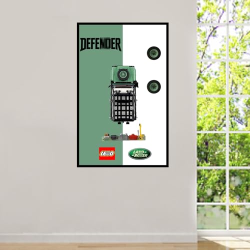Display Wandboard Wandhalterung für LE-GO 10317 für Land Rovber Classic Defen-der Kompatibel mit Le-go Auto Haken Halterung Wandmontage Geschenkideen Dekoration (kein Modell) Größe: 50x80cm (D) von SUNHON