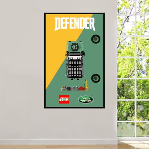 Display Wandboard Wandhalterung für LE-GO 10317 für Land Rovber Classic Defen-der Kompatibel mit Le-go Auto Haken Halterung Wandmontage Geschenkideen Dekoration (kein Modell) Größe:50x80cm (A) von SUNHON