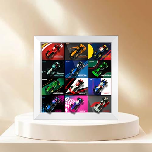 Display Wandboard Wandhalterung für LE-GO 71049 F1 Mi-n-i Raciing Kompatibel mit Le-go Auto Haken Halterung Wandmontage Geschenkideen Dekoration (kein Modell) (Weiß) von SUNHON