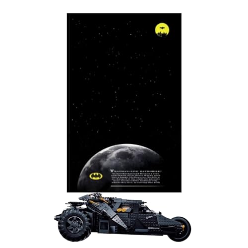 Display Wandboard Wandhalterung für LE-GO 76240 Batmobiile Tumbller Kompatibel mit Le-go Auto Haken Halterung Wandmontage Geschenkideen Dekoration (kein Modell) Größe:50x80cm (D) von SUNHON