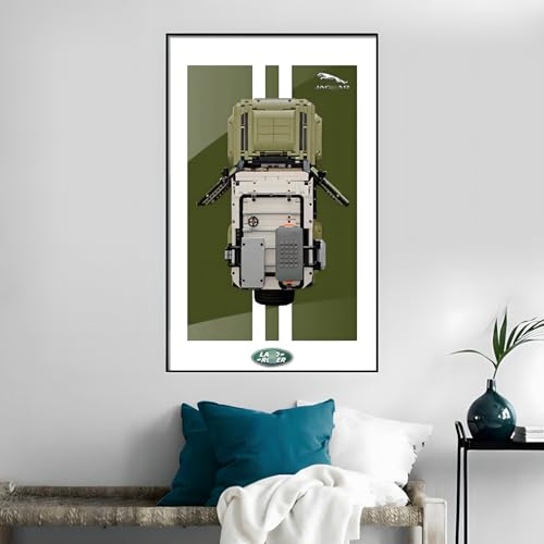 Display-Wandhalterung für LE-GO 42110 Land Rover Defender, kompatibel mit Le-go Auto-Haken, Wandmontage, Geschenkideen, Dekoration, Größe: 50 x 80 cm (ohne Modell) (B) von SUNHON