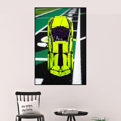Display-Wandhalterung für LE-GO 42115 Lamborghiini SIiAN Kompatibel mit Le-go Auto-Hakenhalterung, Wandmontage, Geschenkideen, Dekoration, Größe: 50 x 80 cm (ohne Modell) (A) von SUNHON