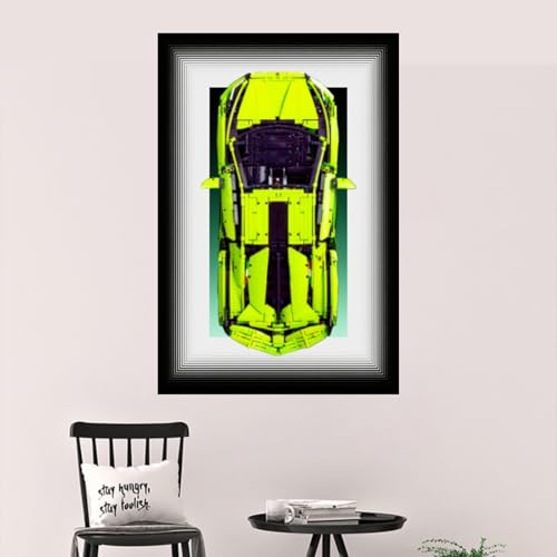 Display-Wandhalterung für LE-GO 42115 Lamborghiini SIiAN Kompatibel mit Le-go Auto-Hakenhalterung, Wandmontage, Geschenkideen, Dekoration, Größe: 50 x 80 cm (ohne Modell) (D) von SUNHON