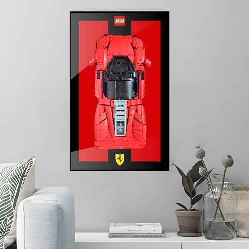 Display-Wandhalterung für LE-GO 42143 Ferrarri S-P-3, kompatibel mit Le-go Auto-Hakenhalterung, Wandmontage, Geschenkideen, Dekoration, Größe: 50 x 80 cm (ohne Modell) (A) von SUNHON