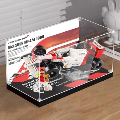 Figuren Display Box für LE-GO für 10330 McLarren MP4/4 City Acryl Aufbewahrungsbox Staubdicht Transparent Box Custom Display Case Aufbewahrungsbox (Kein Modell) von SUNHON