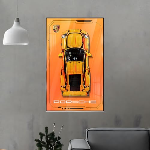 Figuren Display Wandhalterung für LE-GO für 42056 Porrsche 911 GT-3 RS Wandbefestigung Board Haken Halterung Montierbar Dekoration (kein Modell) von SUNHON