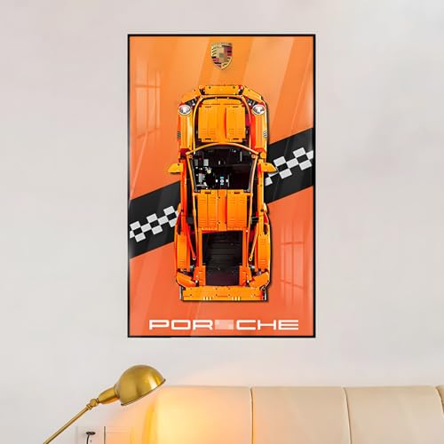 Figuren Display Wandhalterung für LE-GO für 42056 Porrsche 911 GT-3 RS Wandbefestigung Board Haken Halterung Montierbar Dekoration (kein Modell) von SUNHON