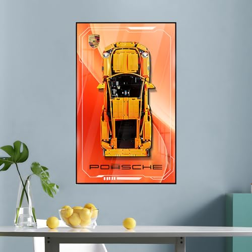 Figuren Display Wandhalterung für LE-GO für 42056 Porrsche 911 GT-3 RS Wandbefestigung Board Haken Halterung Montierbar Dekoration (kein Modell) von SUNHON
