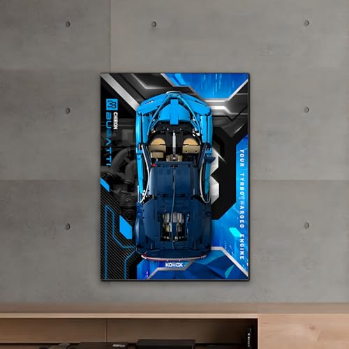 Figuren Display Wandhalterung für LE-GO für 42083 Techniic Bugaatti Chiroon Wandmontagebrett Haken Halterung montierbar Dekoration (kein Modell) von SUNHON