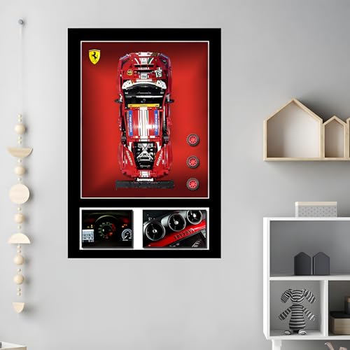 Figuren Display Wandhalterung für LE-GO für 42125 Ferrarri 48-8 G-TE Wandmontagebrett Haken Halterung montierbare Dekoration (kein Modell) (B) von SUNHON