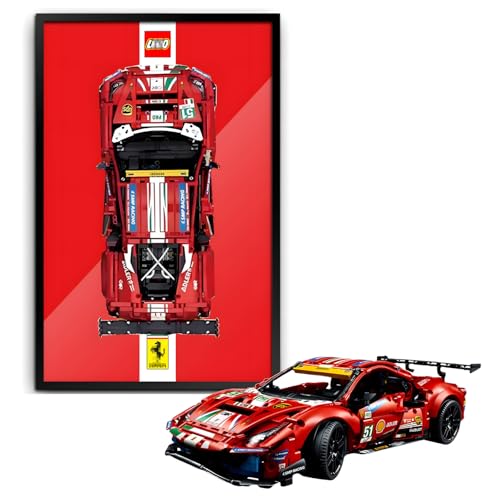Figuren Display Wandhalterung für LE-GO für 42125 Ferrarri 48-8 G-TE Wandmontagebrett Haken Halterung montierbare Dekoration (kein Modell) von SUNHON