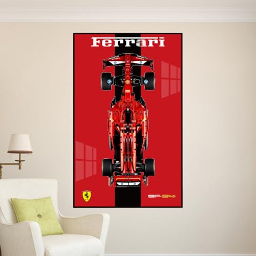 Figuren Display Wandhalterung für LE-GO für 42207 Ferrarri SF-2-4 F1 Wandmontagebrett Haken Halterung montierbare Dekoration (kein Modell) (A) von SUNHON