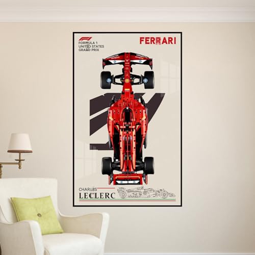 Figuren Display Wandhalterung für LE-GO für 42207 Ferrarri SF-2-4 F1 Wandmontagebrett Haken Halterung montierbare Dekoration (kein Modell) (A) von SUNHON