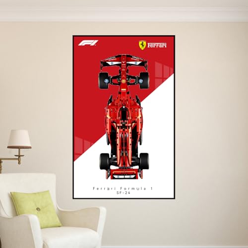 Figuren Display Wandhalterung für LE-GO für 42207 Ferrarri SF-2-4 F1 Wandmontagebrett Haken Halterung montierbare Dekoration (kein Modell) (B) von SUNHON