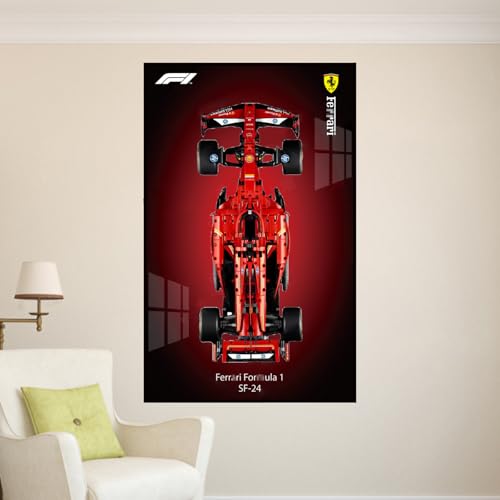 Figuren Display Wandhalterung für LE-GO für 42207 Ferrarri SF-2-4 F1 Wandmontagebrett Haken Halterung montierbare Dekoration (kein Modell) (C) von SUNHON