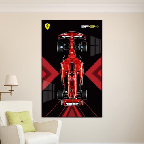 Figuren Display Wandhalterung für LE-GO für 42207 Ferrarri SF-2-4 F1 Wandmontagebrett Haken Halterung montierbare Dekoration (kein Modell) (D) von SUNHON