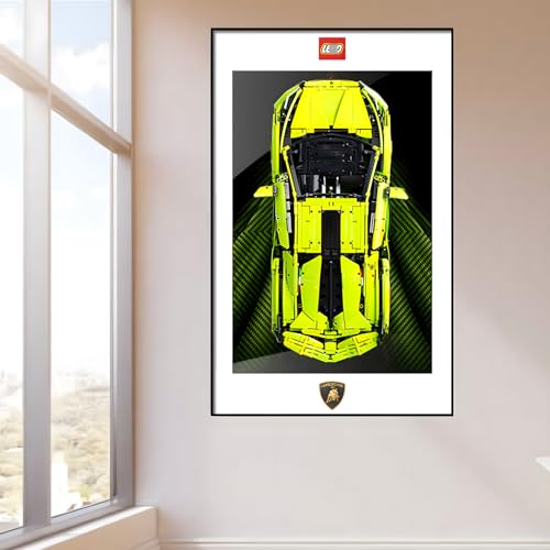 Figures Display Wandhalterung für LE-GO für 42115 Lamborghiini SIiAN Wandmontagebrett Haken Halterung montierbar Dekoration (kein Modell) (B) von SUNHON