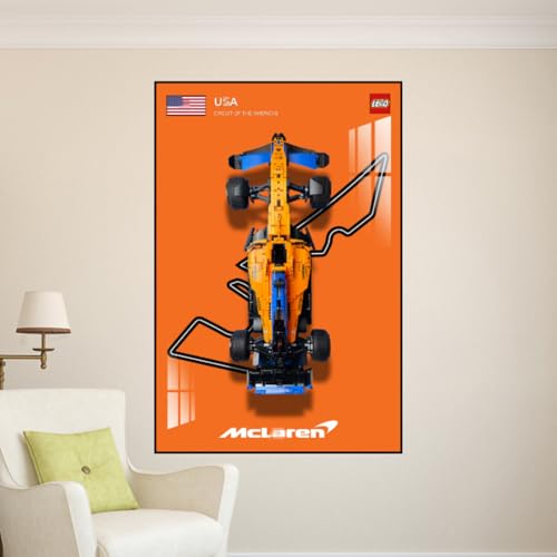 Figures Display Wandhalterung für LE-GO für 42141 McLarren Formuula 1 Wall Mounting Board Hook Bracket Mountable Decoration (No Model) (Circuit of the Americas) von SUNHON