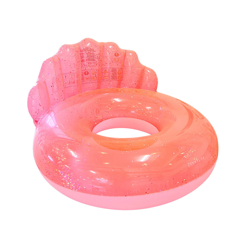 Schwimmring SHELL (Ø110 cm) in neon coral von SUNNYLIFE