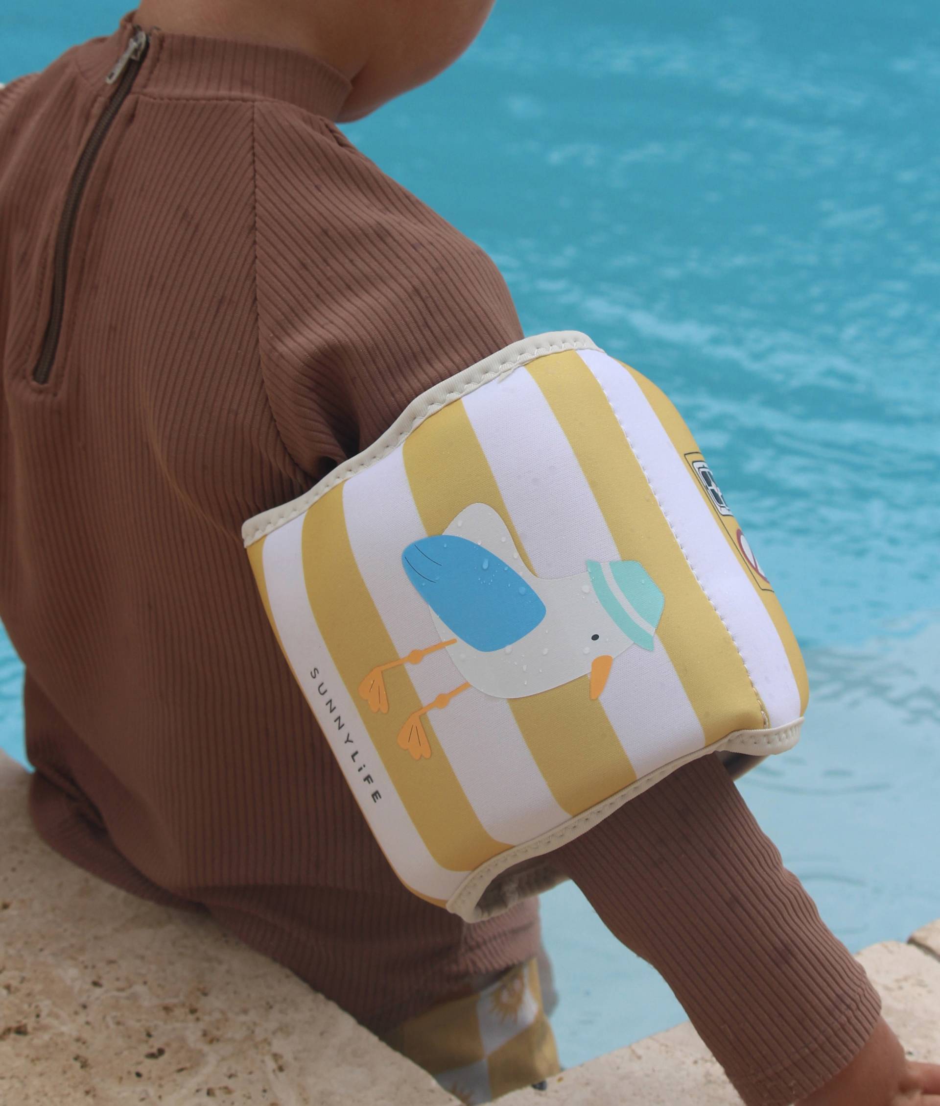 SUNNYLiFE Schwimmflügel, Sid the Seagull Mustard Stripe von SUNNYLiFE