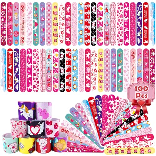SUNPROUND 100 Stück Valentinstags-Armbänder, Valentinstagsparty-Geschenke, Schnapparmbänder für Kinder, Austauschgeschenke, Leckereien, Klassenzimmerpreise SUNPROUND 100 Stück Valentinstags-Armbänder, Valentinstagsparty-Geschenke, Schnapparmbänder für Kinder, Austauschgeschenke, Leckereien, Klassenzimmerpreise von SUNPROUND