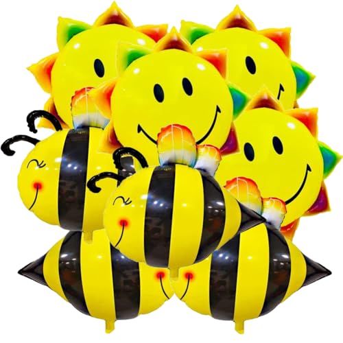 SUNSK Biene Luftballons Sonnenblume Geburtstagsballons Biene Helium Folienballon Gelb Mylar Luftballons für Sommer, Geburtstag, Hochzeit, Babyparty Party Dekorationen, 8 Stück SUNSK Biene Luftballons Sonnenblume Geburtstagsballons Biene Helium Folienballon Gelb Mylar Luftballons für Sommer, Geburtstag, Hochzeit, Babyparty Party Dekorationen, 8 Stück von SUNSK