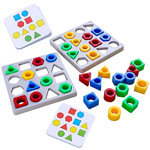 SUNSK Formanpassung Spiel Farbsensorisches Lernspielzeug Montessori Spielzeug Shape Matching Game Puzzle für Kinder Motorikspielzeug Spielzeug für Kinder Ab 3 Jahren von SUNSK