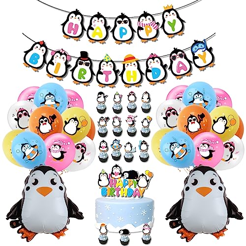 SUNSK Geburtstagsballons Pinguin Tier Luftballons Runde Latexballon XXL Folienballons Happy Birthday Girlande Kuchen Topper Geburtstag Deko für Kinder 39 Stück SUNSK Geburtstagsballons Pinguin Tier Luftballons Runde Latexballon XXL Folienballons Happy Birthday Girlande Kuchen Topper Geburtstag Deko für Kinder 39 Stück von SUNSK