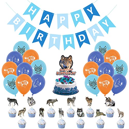 SUNSK Geburtstagsballons Wolf Tier Luftballons Runde Latexballon Happy Birthday Girlande Wolf Kuchen Topper Geburtstag Deko für Kinder 32 Stück SUNSK Geburtstagsballons Wolf Tier Luftballons Runde Latexballon Happy Birthday Girlande Wolf Kuchen Topper Geburtstag Deko für Kinder 32 Stück von SUNSK