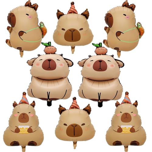 SUNSK Capybara Luftballons Groß Geburtstagsballons Tier Helium Ballon Folienluftballon für Kinder Geburtstags Party, Baby Shower, 8 Stück SUNSK Capybara Luftballons Groß Geburtstagsballons Tier Helium Ballon Folienluftballon für Kinder Geburtstags Party, Baby Shower, 8 Stück von SUNSK