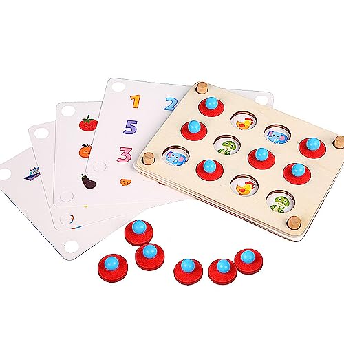 SUNSK Montessori Spielzeug Memory-Spiel aus Holz Memory Schach Gedächtnis Schach lernspielzeug Lernspielzeug für Kinder Geschenk ab 3 Jahren von SUNSK