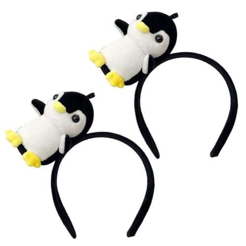 SUNSK Plüsch Haarband Cartoon Pinguin Stirnband Cosplay Headband Haarreif für Kinder Geburtstag Party Dekorationen, 2 Stück von SUNSK