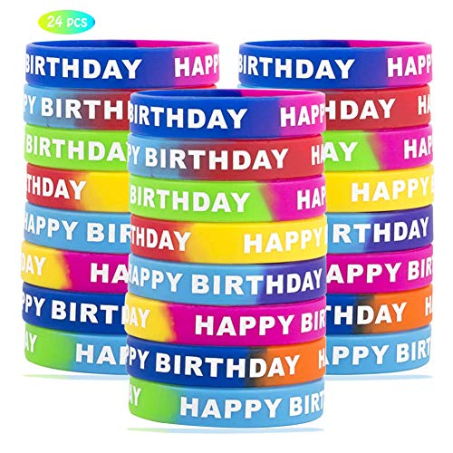 SUNSK Silikonarmband Geburtstag Happy Birthday Gummi Armbänder Geburtstags Party Dekoration Geschenk geeignet für Erwachsene und Kinder 24 Stück SUNSK Silikonarmband Geburtstag Happy Birthday Gummi Armbänder Geburtstags Party Dekoration Geschenk geeignet für Erwachsene und Kinder 24 Stück von SUNSK
