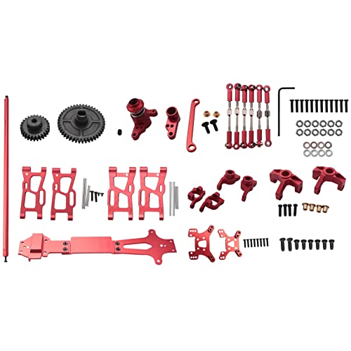 SUNXUE für 1:14 144001 RC Auto Voll Upgrade Teile Metall C Sitz Lenk Becher Schwinge Zentral Antriebswelle, Rot von SUNXUE