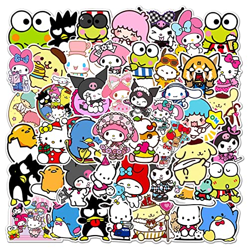 Anime Sanrio Sticker,50 Stück Wasserfeste Vinyl Aufkleber Set Mit Kawaii Hello Kitty/Kuromi/My Melody Stickers Graffiti Aufkleber für Skateboard Laptop Koffer Helm Motorrad Auto Fahrrad Handy Anime Sanrio Sticker,50 Stück Wasserfeste Vinyl Aufkleber Set Mit Kawaii Hello Kitty/Kuromi/My Melody Stickers Graffiti Aufkleber für Skateboard Laptop Koffer Helm Motorrad Auto Fahrrad Handy von SUNYOVIME