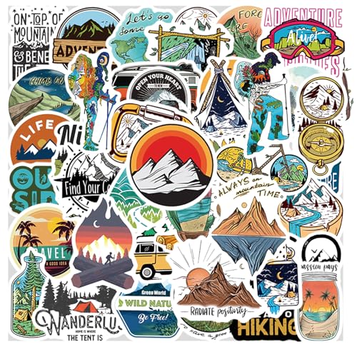 SUNYOVIME 50 Stück Vintage Reisen im Freien Sticker Set,Coole Vinyl Sticker Wasserfest Graffiti Aufkleber für Laptop Skateboard Koffer Helm Auto Fahrrad Handy Scrapbook Retro Sticker SUNYOVIME 50 Stück Vintage Reisen im Freien Sticker Set,Coole Vinyl Sticker Wasserfest Graffiti Aufkleber für Laptop Skateboard Koffer Helm Auto Fahrrad Handy Scrapbook Retro Sticker von SUNYOVIME