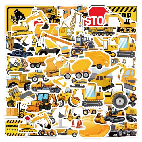 SUNYOVIME Bagger Sticker Kinder Set,55 Stück Baufahrzeug Sticker Wasserfeste Vinyl Sticker Baustelle LKW Auto Traktor Aufkleber für Skateboard Laptop Koffer Helm Motorrad Auto Fahrrad Handy SUNYOVIME Bagger Sticker Kinder Set,55 Stück Baufahrzeug Sticker Wasserfeste Vinyl Sticker Baustelle LKW Auto Traktor Aufkleber für Skateboard Laptop Koffer Helm Motorrad Auto Fahrrad Handy von SUNYOVIME