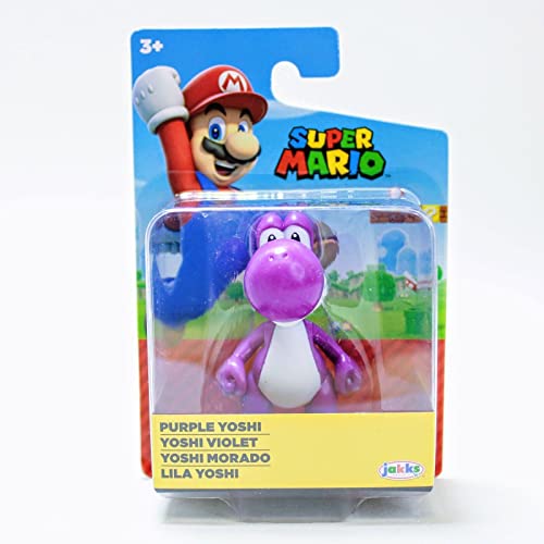 SUPER MARIO 6,3 cm große Mini-Actionfigur – lila Yoshi – Verpackung kann variieren von SUPER MARIO