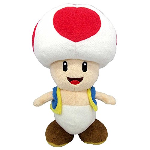 Super Mario AGMSM6P-01T - Offiziell lizenzierte Nintendo Toad Plüschfigur, 20 cm, weiß von Super Mario