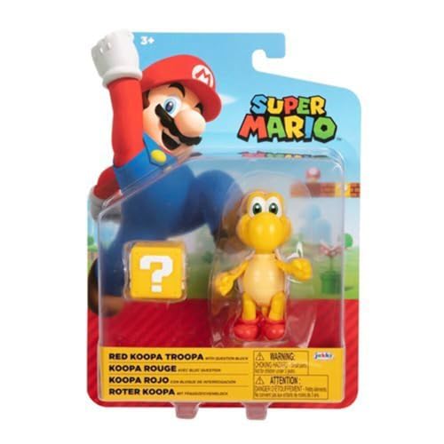 SUPER MARIO Collectible Red para Koopa Troopa 10,2 cm bewegliche bewegliche bewegliche Actionfigur mit Fragezeichen-Zubehör für Kinder ab 3 Jahren von Super Mario