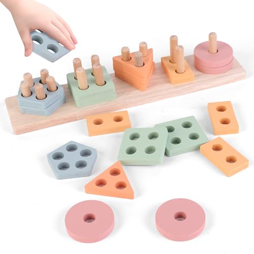 SUPERBE BEBE Montessori Holzspielzeug zum Stapeln und Sortieren ab 3 Jahren - Entwicklungsspielzeug in Pastellfarben - Montessori-Bildungsspiel für Kleinkinder - Geburtstags SUPERBE BEBE Montessori Holzspielzeug zum Stapeln und Sortieren ab 3 Jahren - Entwicklungsspielzeug in Pastellfarben - Montessori-Bildungsspiel für Kleinkinder - Geburtstags von SUPERBE BEBE