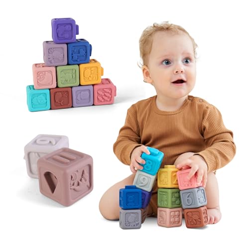SUPERBE BEBE Montessori-Spielzeug für Babys & Kinder ab 6 Monaten - Silikon - 12 sensorische Aktivitätswürfel - Frühförderung & Zahnung - Geschenk zur Geburt & Weihnachten von SUPERBE BEBE