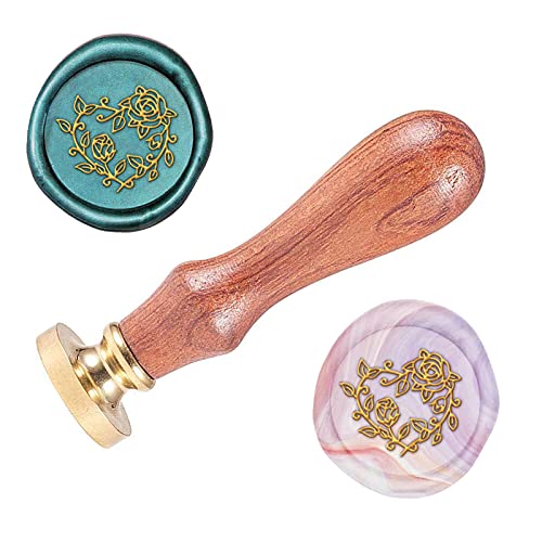SUPERDANT Wachssiegel in Herzform, Rosa, Vintage, Siegelstempel, 25 mm, Messingkopf, abnehmbar, Retro, Holzgriff, Siegelstempel, für Valentinstag, Umschlag, Geschenk, Einladung von SUPERDANT