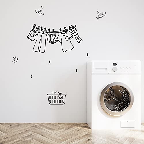 SUPERDANT Wandaufkleber Cartoon Kleidung Strichmännchen Wandsticker Vogel Muster Wandkunst Wandtattoo Trocknen Kleidung Vinyl Wandsticker Wall Stickers Für Wäsche Balkon Dekor 38x49cm SUPERDANT Wandaufkleber Cartoon Kleidung Strichmännchen Wandsticker Vogel Muster Wandkunst Wandtattoo Trocknen Kleidung Vinyl Wandsticker Wall Stickers Für Wäsche Balkon Dekor 38x49cm von SUPERDANT