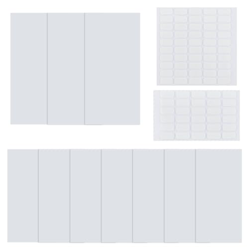 SUPERFINDINGS 10 Stück Kunststoff Abdeckplatten 18cm Dekoratives Wandplatten-Reparatur Wandlöcher Mit 80 doppelseitigem Klebeband Staubdichte Abdeckplatte Rechteckige Mattierte Leere Platte für Wand von SUPERFINDINGS