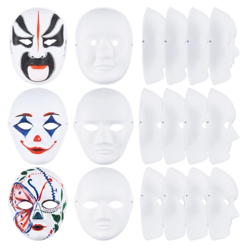 SUPERFINDINGS 12 Stück 3 Stile Weiße Bastelmasken Einfache Pappmaché Maske Blanko Bemalbare Maske DIY Vollmasken Für Cosplay Halloween Maskerade Partys Kunst Im Klassenzimmer SUPERFINDINGS 12 Stück 3 Stile Weiße Bastelmasken Einfache Pappmaché Maske Blanko Bemalbare Maske DIY Vollmasken Für Cosplay Halloween Maskerade Partys Kunst Im Klassenzimmer von SUPERFINDINGS