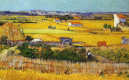 SUPERPOWER® 1000 Stück Goldenes Weizenfeld Landschaft Ölgemälde von Vincent Van Gogh Erwachsene Spiele DIY Puzzles für Hause Fotorahmen Wanddekoration, Fertige Größe 27,56x19,69 Zoll von SUPERPOWER